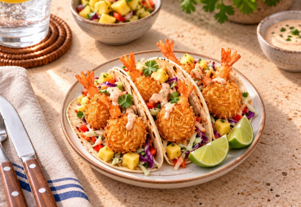 Coconut Shrimp Tacos
