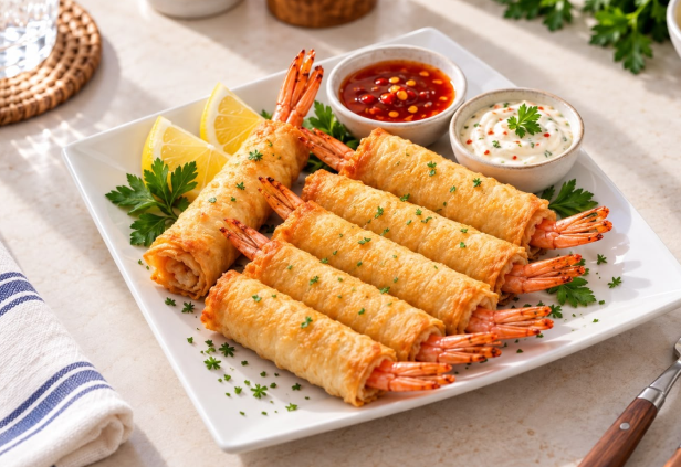 Filo Pastry Shrimp Mezze