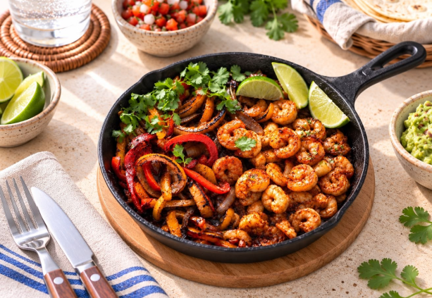 One-Pan Shrimp Fajitas