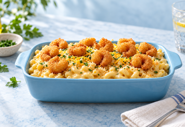Popcorn Shrimp Mac & Cheese