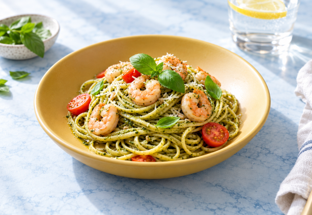 Shrimp Pesto Linguine